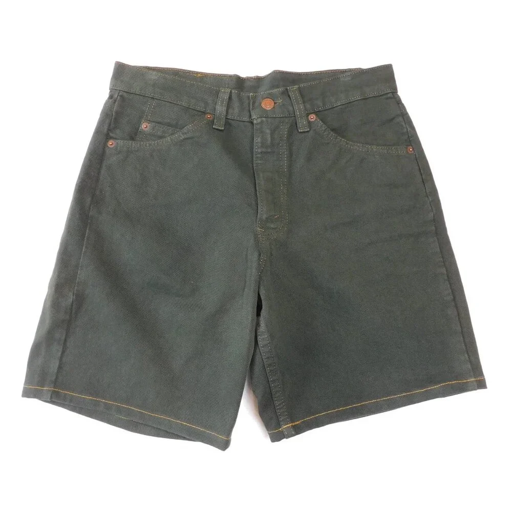 Levi's 550 Orange Tab Green Denim Shorts | Y2K | Vintage | EUC | W30 L11 - Picture 2 of 7